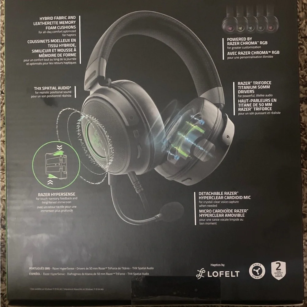 Razer- Kraken HyperSense Headset(PlayStation, Xbox, PC).